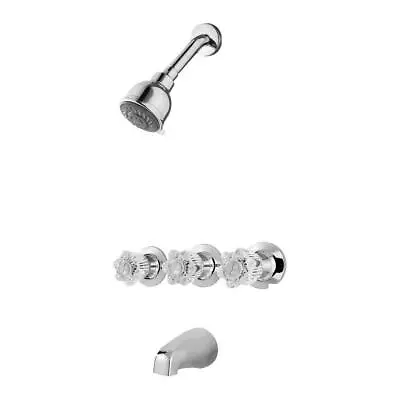 Pfister 801-WS-BDCC Bedford 3-Handle/Spray Tub & Shower Faucet Polished Chrome • $90.99