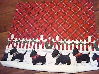 Daisy Kingdom Christmas Scotty Dog Tartan Border Fabric 45 W X 44 L • $7.50