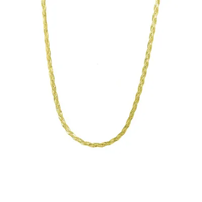 £19.62 • Buy Womens Sterling Silver Diamond-Cut 6mm Braided Herringbone Chain Necklace 
