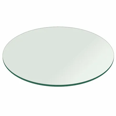 $56.99 • Buy Glass Table Top Round Replacement Dining Table 18  1/4 Thick Tempered Flat Edge