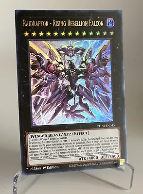 Raidraptor - Rising Rebellion Falcon - PHNI-EN045 - Ultra Rare Yugioh Card • $6.95