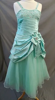£22.50 • Buy Mint Green Beaded Lace Back Princess Prom Dress, Osepe, Approx Teen Medium