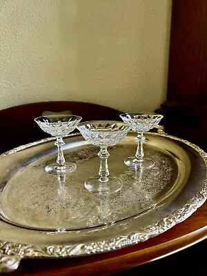 Vintage Cordial Glasses Peill Cut Diamond Crystal Liquor Apertif Germany Set~3 • $32