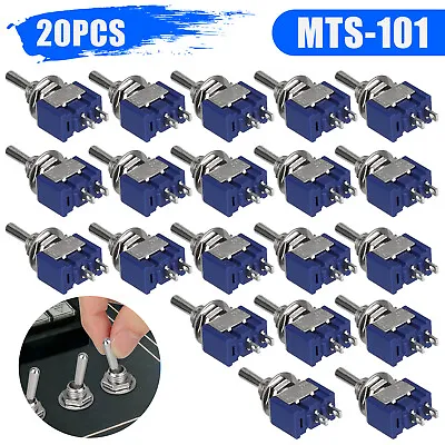 20Pcs MTS-101 2 Position Mini Toggle Switch 2 Pin SPST ON-OFF 6A 125VAC US Stock • $10.48