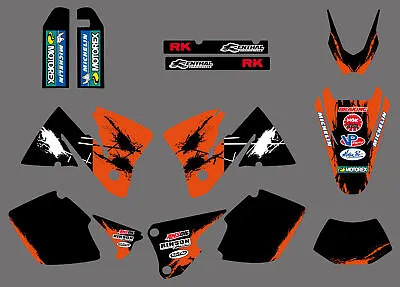Team Graphics Backgrounds Decals For KTM EXC 125 250 300 350 400 520 2001 2002 • $63.79