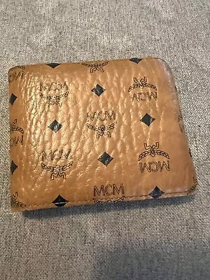 MCM All-Over Logo Printed Bi-Fold Wallet • $60