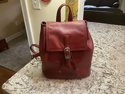 Coach 9858 Maroon Red Leather Drawstring Backpack - Vintage • $60