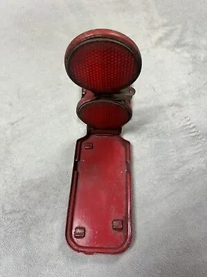 Vintage Antique Emergency Double Sided Road Reflector In Metal Case !! • $34