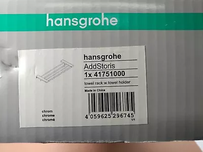Hansgrohe AddStoris 41751000 Towel Rack (Shelf) W/Towel Holder  Polished Chrome • $149.99
