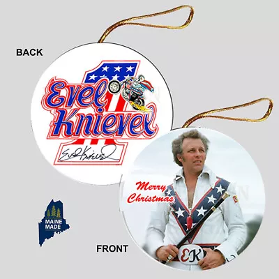 EVEL KNIEVEL Christmas Ornament - Collectible Vintage Gift 1970s Motorcycle • $6.99