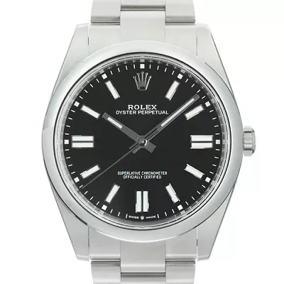 ROLEX Oyster Perpetual 41 124300 Bright Black Dial Box/Paper • $7751