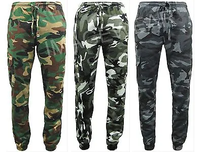 Men's GAME Army Camo Camouflage Fleece Jogging Bottom Joggers Trouser  • £14.90