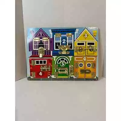 Melissa & Doug Wooden Latches Board Learning Colors Numbers Sensory Board • $13