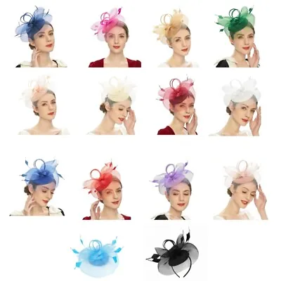 $20.23 • Buy Elegant Wedding Fascinators Hat With Mesh Pillbox Hat For Makeup Party