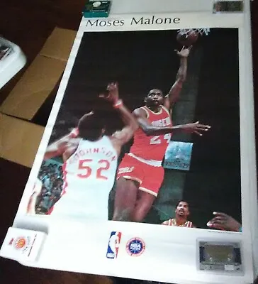 Vintage Sports Illustrated Poster   24x36  Starline Moses Malone Just Opened • $88.75