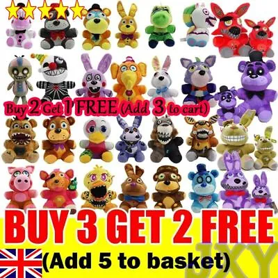 FNAF Teddies Five Nights At Freddy's Plush Doll Toy Bear Foxy Sundrop Moon Gift • £7.23