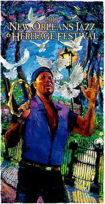2013 New Orleans Jazz Fest Poster Featuring Aaron Neville By James Michalopoulos • $139.95