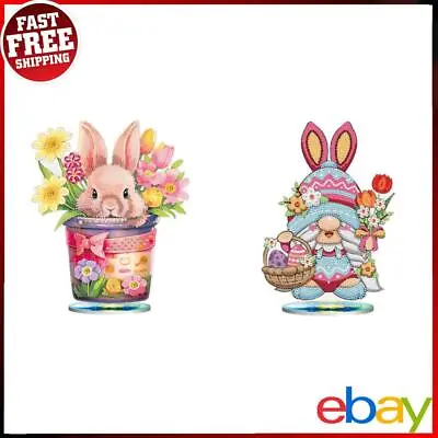 DIY Diamond Painting Desktop Ornaments Kit For Office Decor (Easter Egg Bunny) ✅ • £23.15