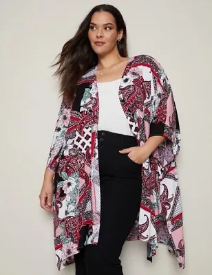 New - AUTOGRAPH Size 22 Or XL Pink Paisley Kimono Top • $19.95