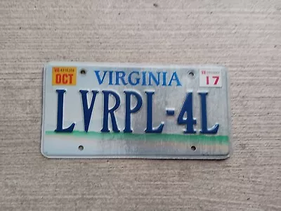 2017 Virginia Personalized Vanity License Plate LVRPL - 4L • $19.99