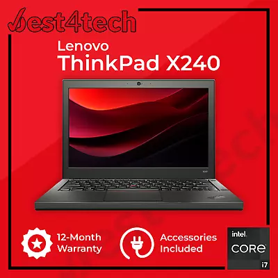 Lenovo ThinkPad X240 - Core I7-4600U - 8/16GB RAM - 128/256 GB SSD - Grade B • £109.99