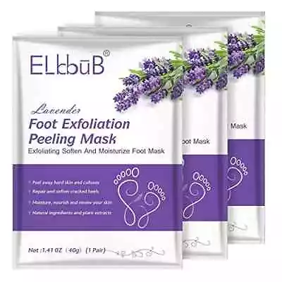 3 Pairs Foot Peel Mask Exfoliating Foot Mask Remove Calluses & Dead Skin Cells • £8.99