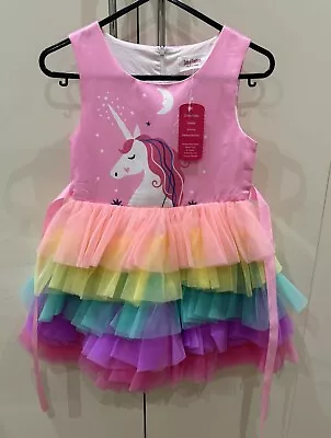 Sunny Fashion Unicorn Pink Girls Dress Outfit Size 6 NEW • £10