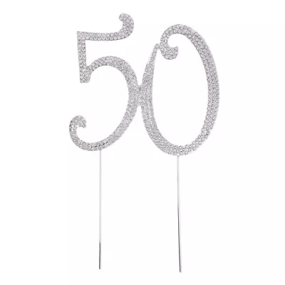  50 Cake Banquet Decorations Birthday Anniversary Rhinestones Decorative • £9.35