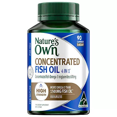 Nature's Own 4 In 1 Concentrated Fish Oil 90 Capsules • $29.39