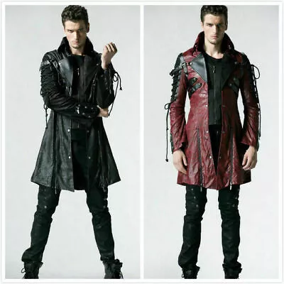 New Punk Rave Men Goth Women PU Leather Rock Punk Studded Jacket Coat Streampunk • $152.20