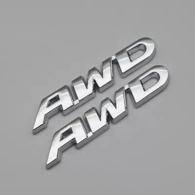 2x Chrome Side Fender AWD Off-Road Emblem Metal All Wheel Drive Rear Trunk Badge • $8.99