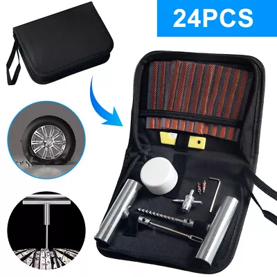 24X Tire Repair Kit Flat Tire Repair Punctures Car Truck Motorcycle Plug Patch • $20.72