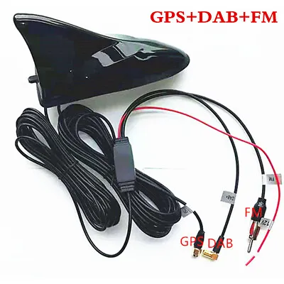 Car Roof Shark Fin Aerials DAB Tuner FM/AM Digital Radio Amplified GPS Antenna • £46.67