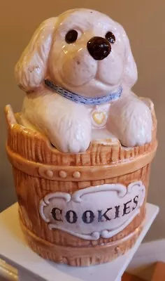 Vintage Dog In Crate Cookie Jar 10.5  Taiwan Montgomery Ward • $33