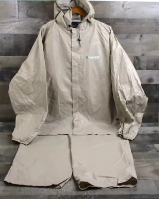 Frogg Toggs Rain Suit Size XL Tan Khaki Camping Jacket Poncho Pants Full Set • $24.50