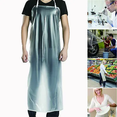 $5.89 • Buy 47 X28  Clear Waterproof Apron PVC Unisex For Cooking Restaurant Kitchen Chef