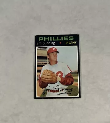 1971 Topps Baseball Card - Jim Bunning # 574 Philadelphia Phillies - VG • $2.99