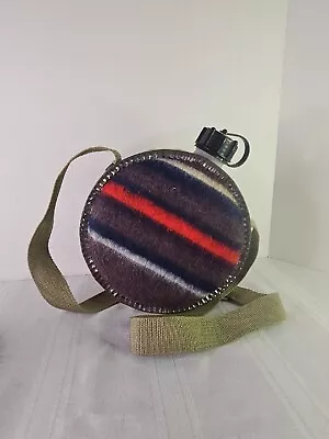 Vintage Western Style  Wool Flannel Water Canteen Camping Boy Scout • $14