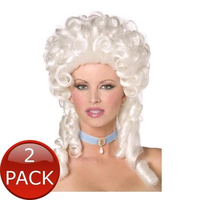 £43.93 • Buy 2 X Baroque Wig White Shoulder Length With Ringlet Curls Marie Antoinette Cos...
