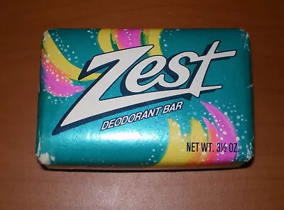 Vintage 1988 P&G Procter & Gamble  ZEST 3.5oz Deodorant Soap Bar NOS Sealed Prop • $9.95