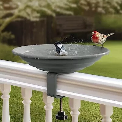 Deck Mounted Bird Bath Bowl 12 Inches Detachable Metal Birdbaths With Adjust... • $36.33
