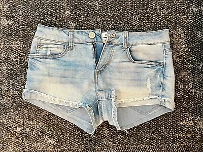 Mudd FLX Stretch Women's Ripped Blue Jean Denim Short Shorts Size 5 • $7