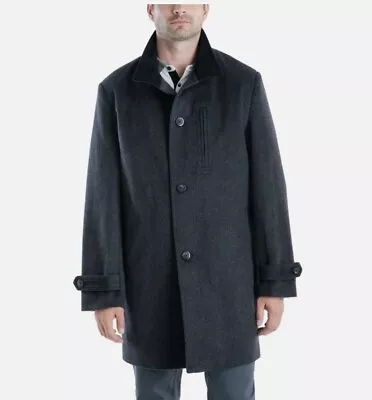 London Fog Coat Overcoat Men 40 R Signature Clark Classic-Fit Charcoal Gray New • $129.97