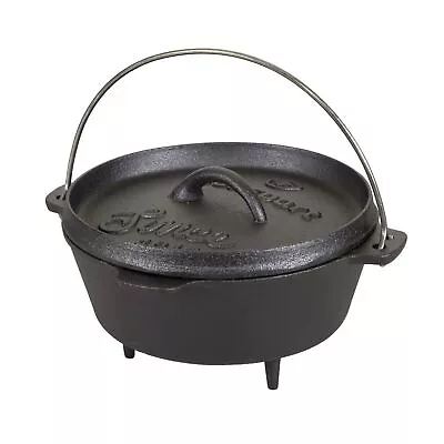 5 QT Pre-Seasoned Cast Iron Dutch Oven With Legs Use On Stoves Cooking Grills • $25.69