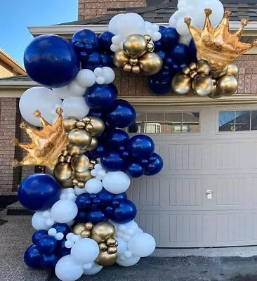 Graduation Decor Balloon Garland Arch Kit With Crown Birthday Party Royal Blue • $22.99