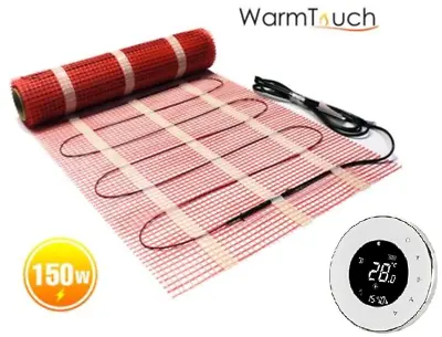 All Sizes 150W Electric Underfloor Heating Mat Thermostat Set Adhesive Back Thin • £20.95