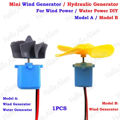 Micro Wind Turbines Hydraulic Generator Small Mini Motor Blades DIY Project Kit • $3.95