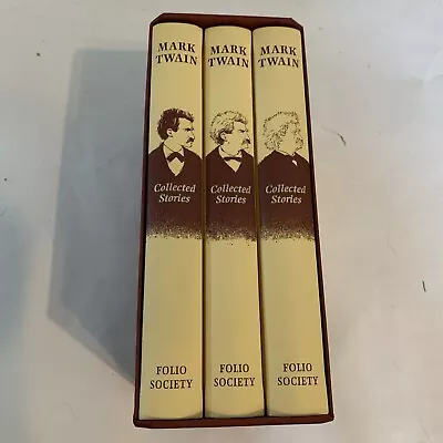 Mark Twain Collected Stories Hardcover 3 Volume Set Folio Society With Slipcase • $67.99