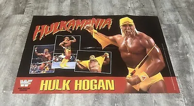 Orig. ‘90s Wwf Poster Hulk Hogan Double Sided Poster Folded • $28