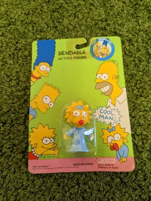 £15 • Buy Vintage The Simpson's Maggie SIMPSON 2.5' Bendy Jesco FOX Figure 1990 Brand New 